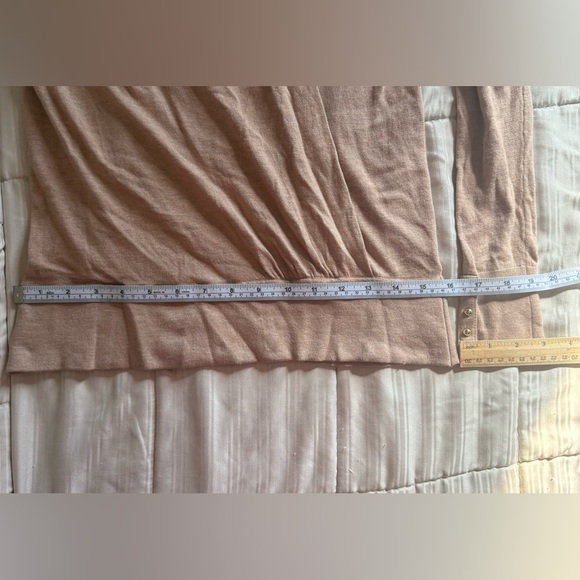 White House Black Market Tan Wrap Blouse Size S - Picture 8 of 10